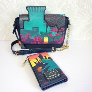 Loungfly BRAVE Princess Castle Crossbody Bag And Matching Wallet NWOT